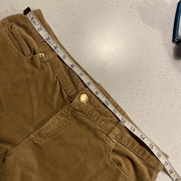 MICHAEL KORS MK tan chino cord corduroy flare jeans pant trouser 10 - Picture 6 of 6